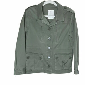 Calvin Klein Womens Jean Jacket Denim Size Large Green